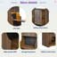 Bureau extensible Mid-Century à usages multiples avec panneau de rangement, armoire de rangement avec portes coulissantes en verre, éclairage à DEL, coussin pour chat gratuit et jouet pour chat