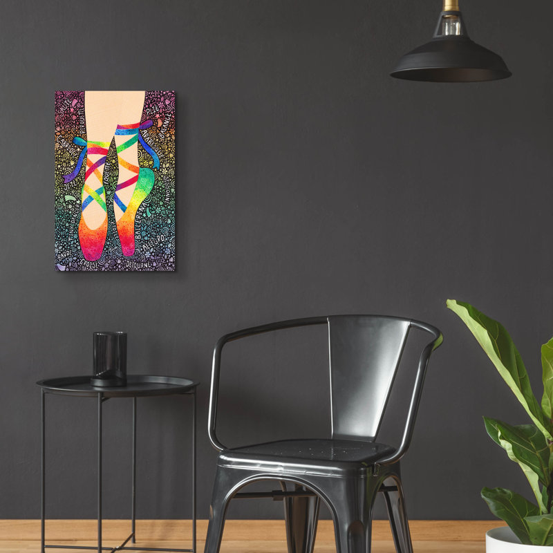Art mural en verre acrylique Rainbow Ballet, H 24 po x l 16 po x P 0,2 po