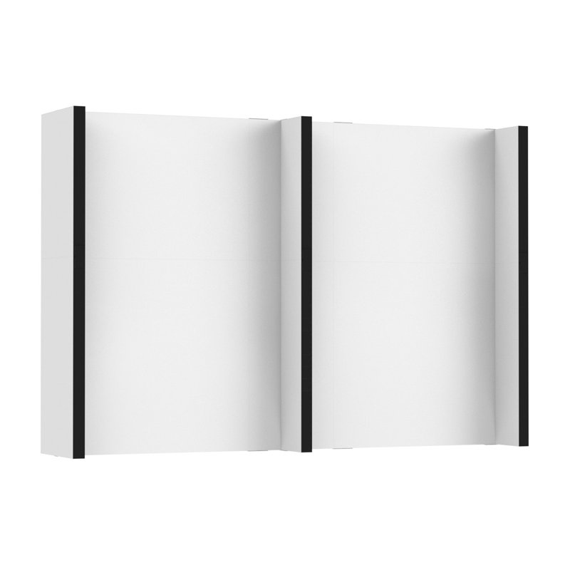 Ensemble mural modulaire de 7 pi de hauteur Everpanel - Bordure noire, Blanc, 120"