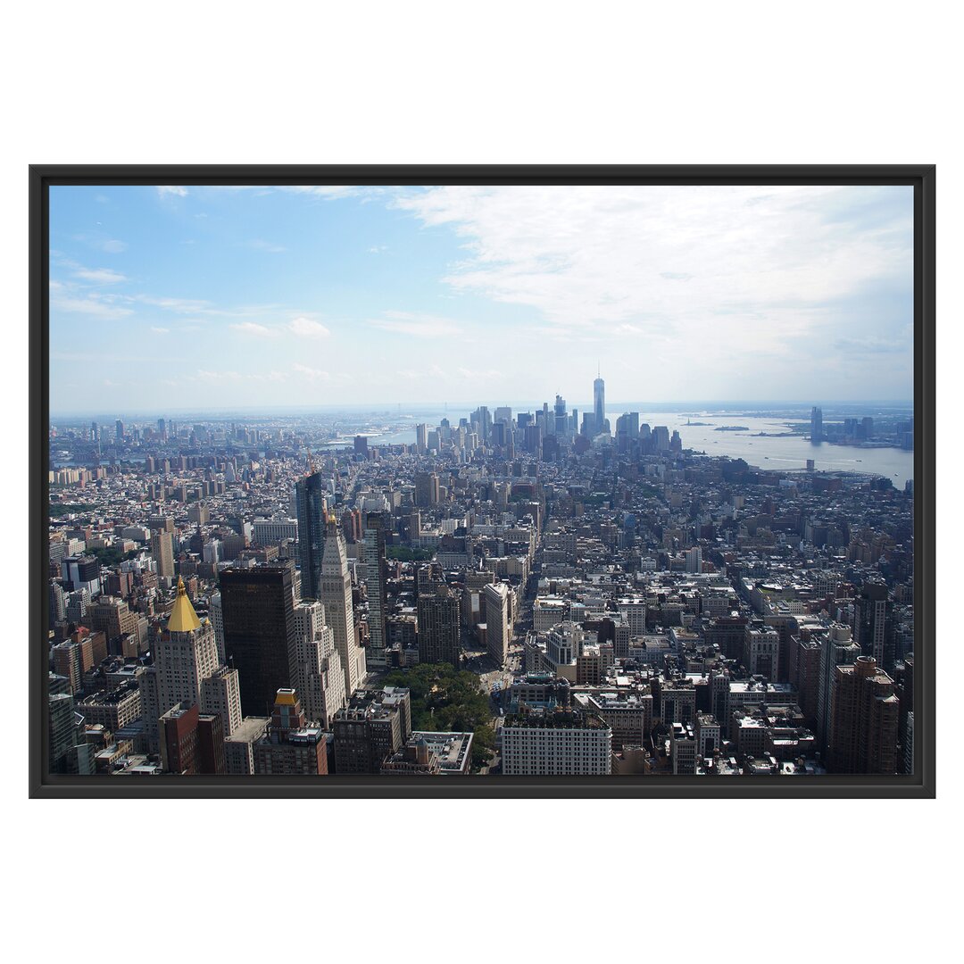 Gerahmter Kunstdruck New York City Panorama auf Papier