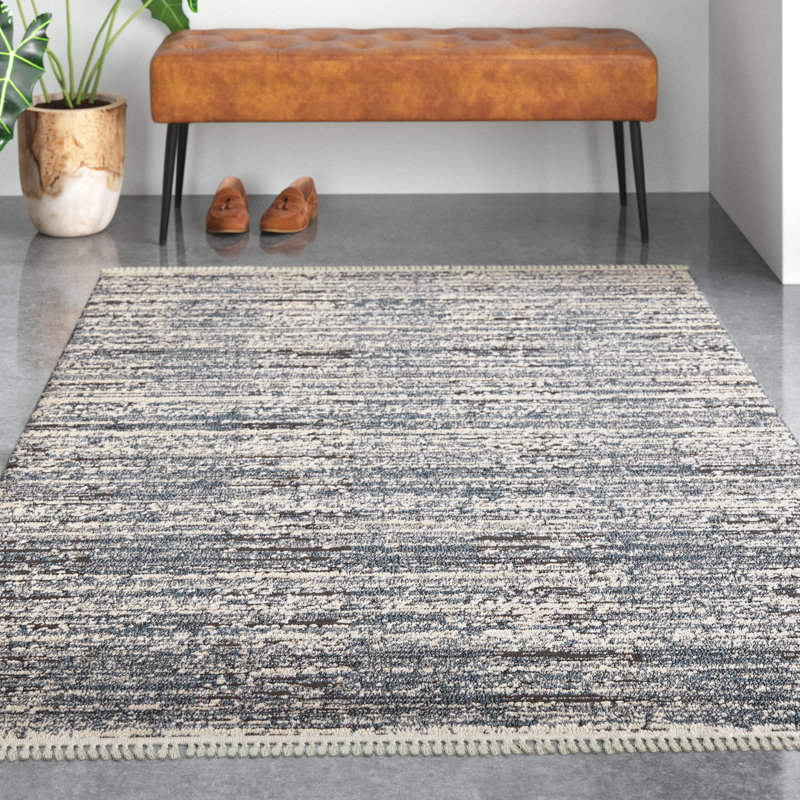 Striped Indoor Rug, Rectangle 4' x 6'