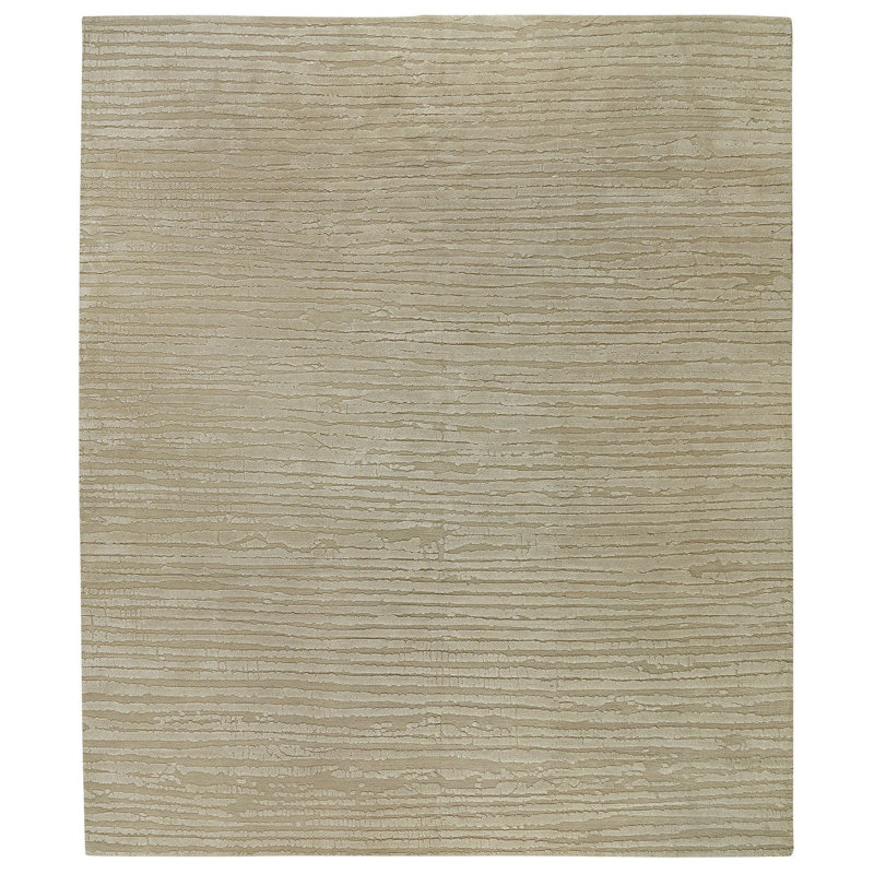 Shearling Striped Area Rug in Beige/Neutral, Rectangle 3' x 5'