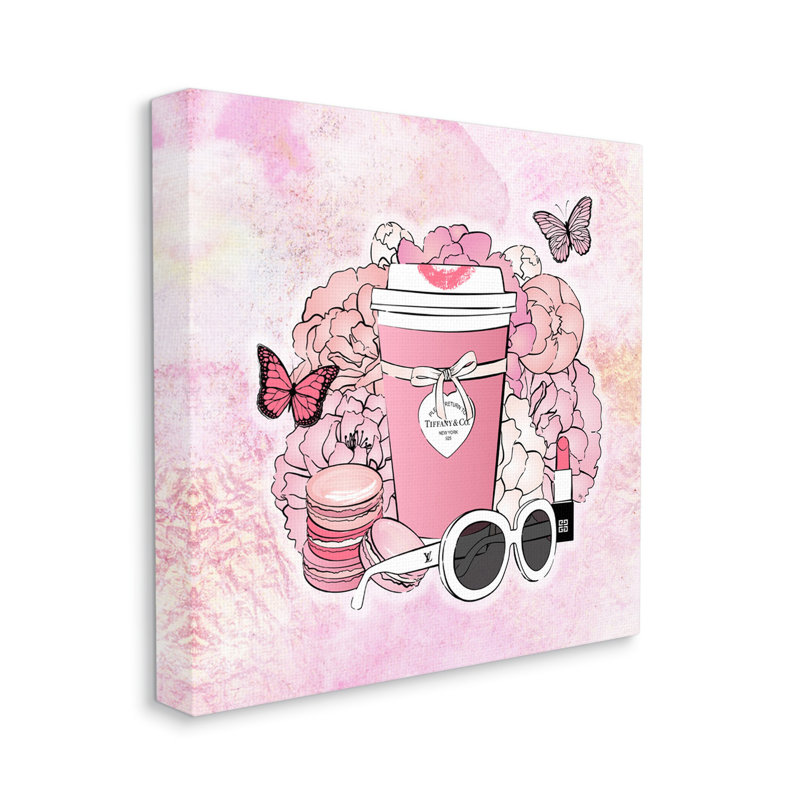 «Pink Glam Coffee» et accessoires par Martina Pavlova, H 17 po x l 17 po x P 1,5 po