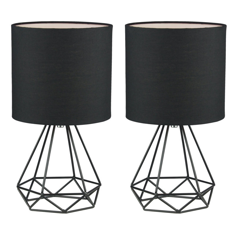 Beechmoor 31.6Cm Black Paint Table Lamp Set