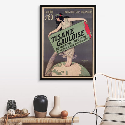 Affiche publicitaire de Tisane Gauloise, imprimée par Chaix, Paris, vers 1900 Paul Berthon, reproduction encadrée sur toile