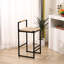 2 tabourets de bar à hauteur de comptoir avec siège en corde de papier, fabrication en métal, capacité de poids maximale de 220 lb, structure de chaises moderne facile à installer, polyvalente pour la maison,-1230704373