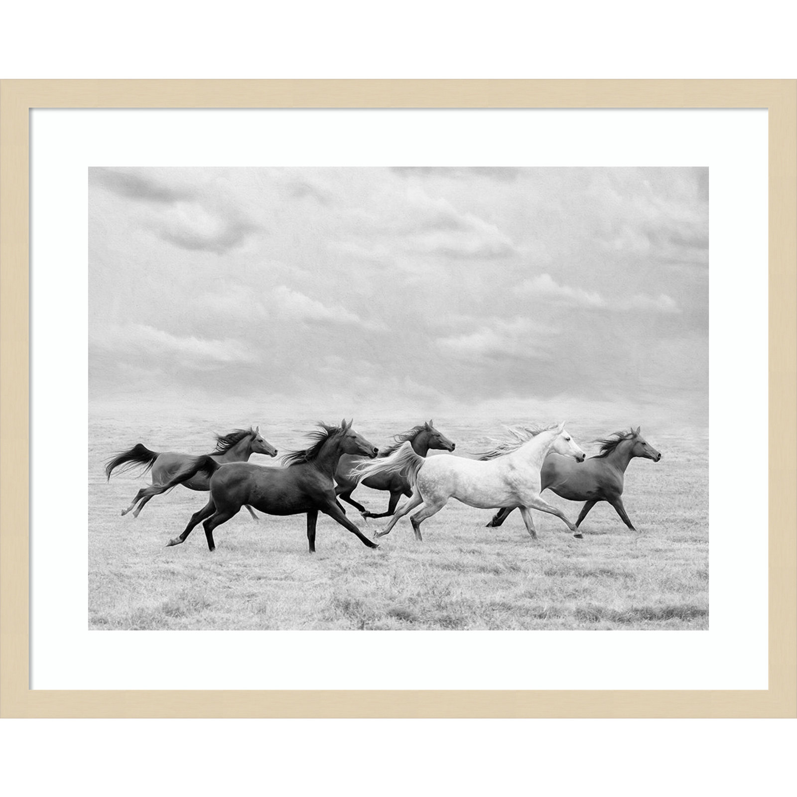 Horse Run I by PHBurchett, Brown, 20" H x 25" W