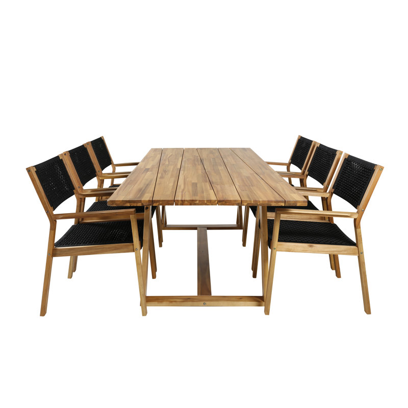 Zulma 6 -Person Solid Wood Dining Set