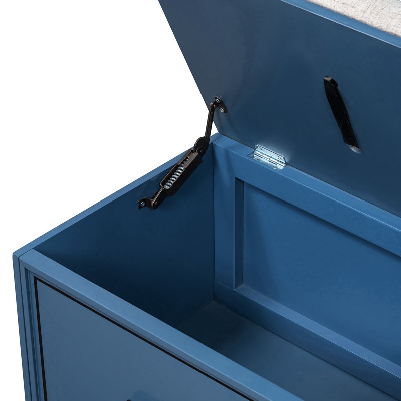 Banc de hall d'entrée avec rangement caché pour chaussures et autres articles - Accessoire de salon bleu marine