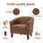 Edvardas Upholstered 29.11 Wide Brown Faux Leather Tufted Barrel Club Chair with Nailhead Trim-591144635