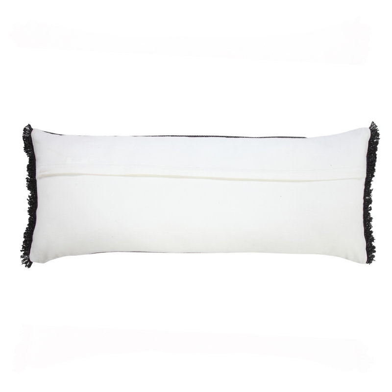 Housse et insert rectangulaires en coton, Noir de jais, Polyester / Bourre en polyester