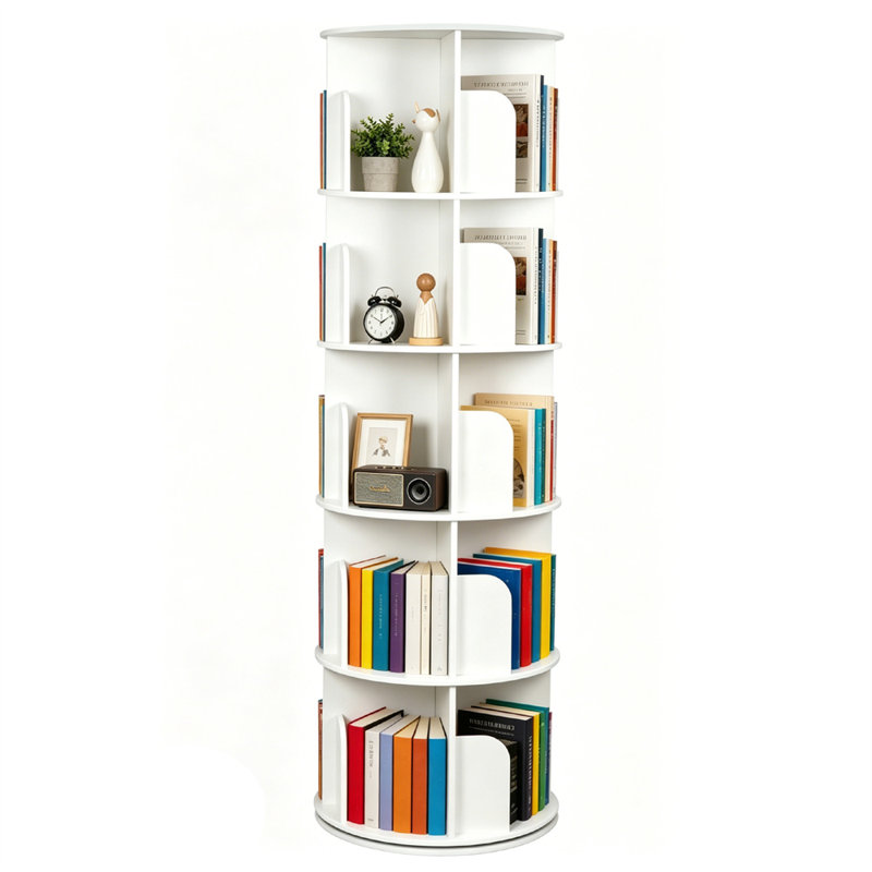 5 Tier Rotating Bookshelf Tower