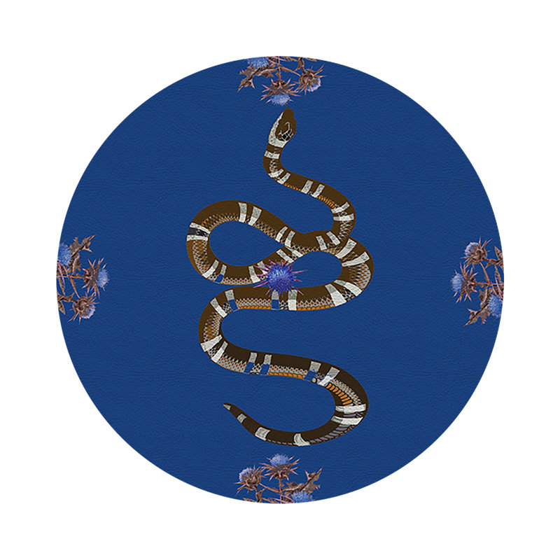 Napperon en cuir Thistle and Snake, Bleu