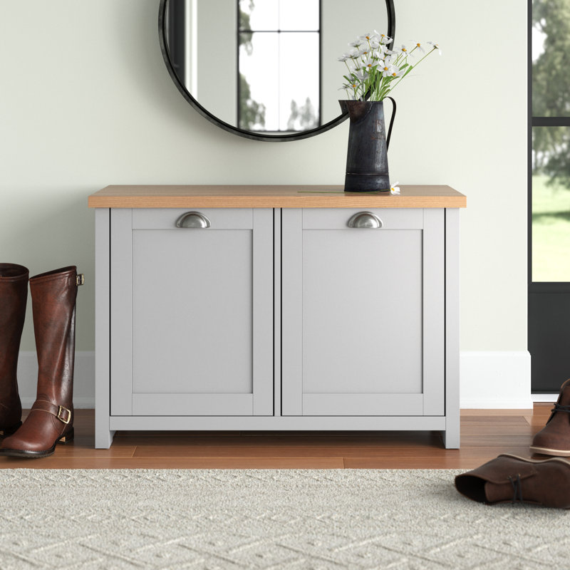 Elora 10 Pair Shoe Storage Cabinet, Grey