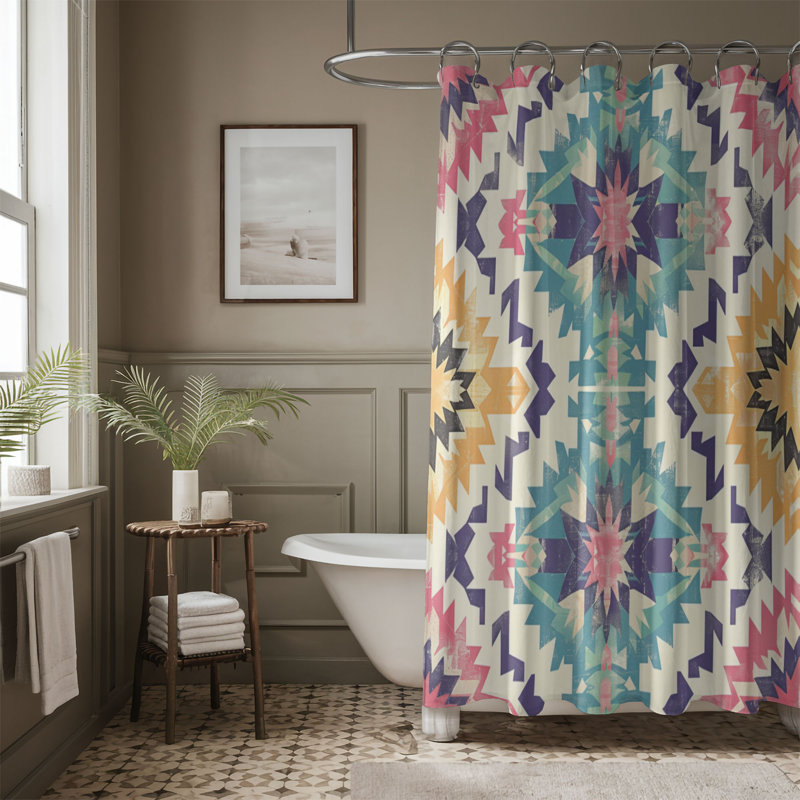 Rideau de douche standard 1 pièce Southwest, H 74 po x l 71 po