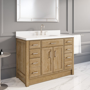 Yahira 48'' Single Bathroom Vanity with Quartz Top