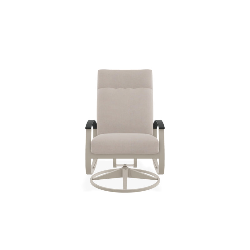 Belle Isle Outdoor Rocker Chair, Canvas Pacific Blue Sunbrella® Canvas, Gloss White, Classic Graphite P30