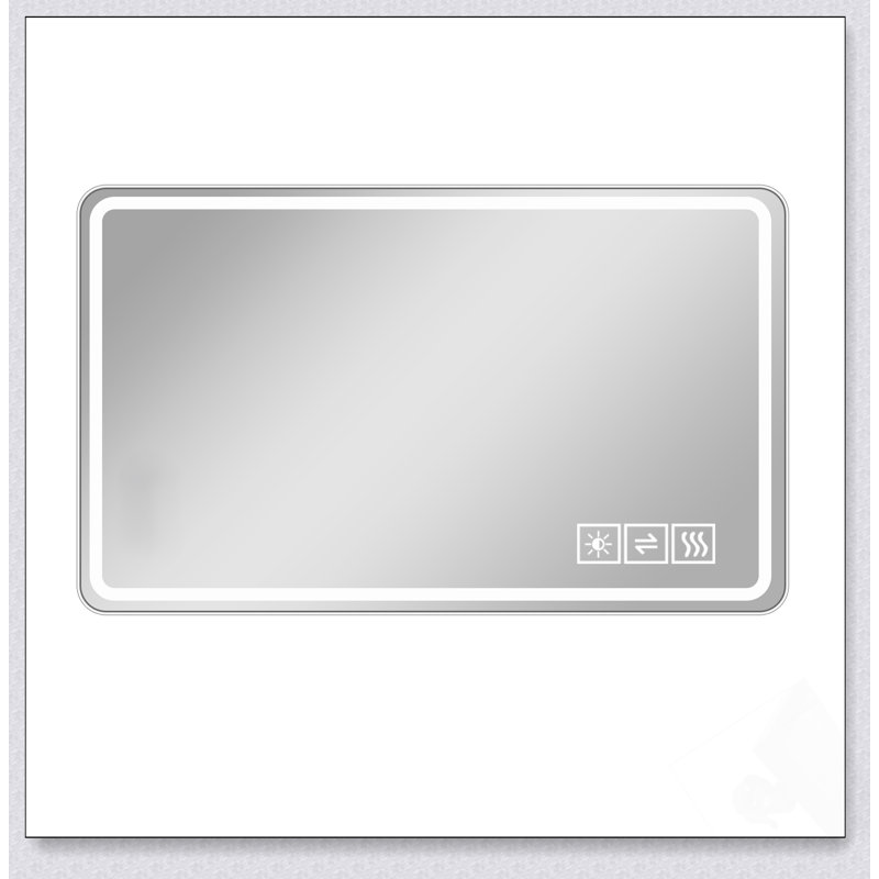 Miroir de salle de bain à DEL avec lumières avant, antibuée, sans cadre, argenté sans cuivre de 5 mm, montage horizontal ou vertical