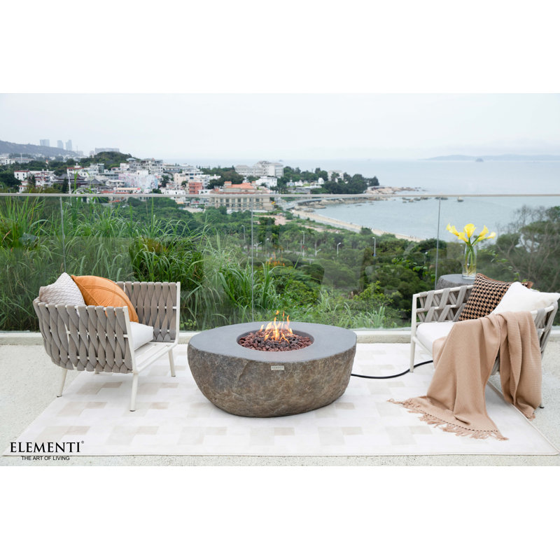 Elementi Boulder Fire Pit Table, Natural Gas