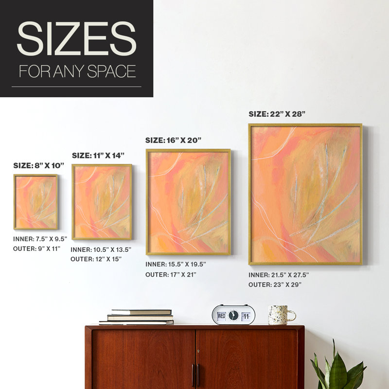 «Peach Bliss II», reproduction encadrée - bois massif, H 10 po x l 8 po