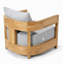 Fauteuil club de patio en teck massif Everlee avec coussins Sunbrella-1314743025