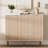 Fluted Buffet Sideboard With 3 Doors, Modern Accent Cabinet With Adjustable Shelves, Kitchen Storage With Golden Handles, Coffee Bar For Kitchen, Dining Room-1745632544
