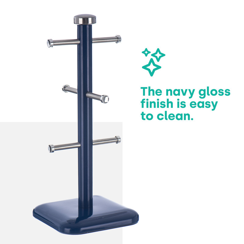 Taurus Mug Tree Towel Holder, Navy