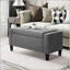 Banc de rangement rembourré en lin avec dessus relevable et boutons capitonnés pour le salon HOMcom