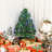 2.5Ft Tall Pre-Lit Douglas Fir Tabletop Artificial Christmas Tree With Realistic Branches, Fiber Optic LED Lights And 85 Tips, Green