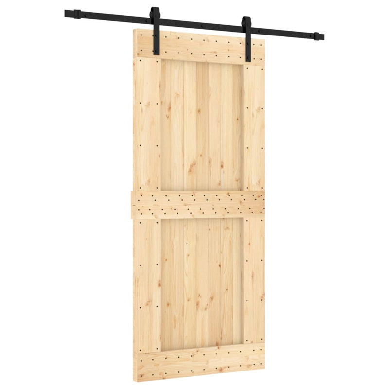 Porte coulissante avec quincaillerie Vidaxl, 35,4 po x 82,7 po