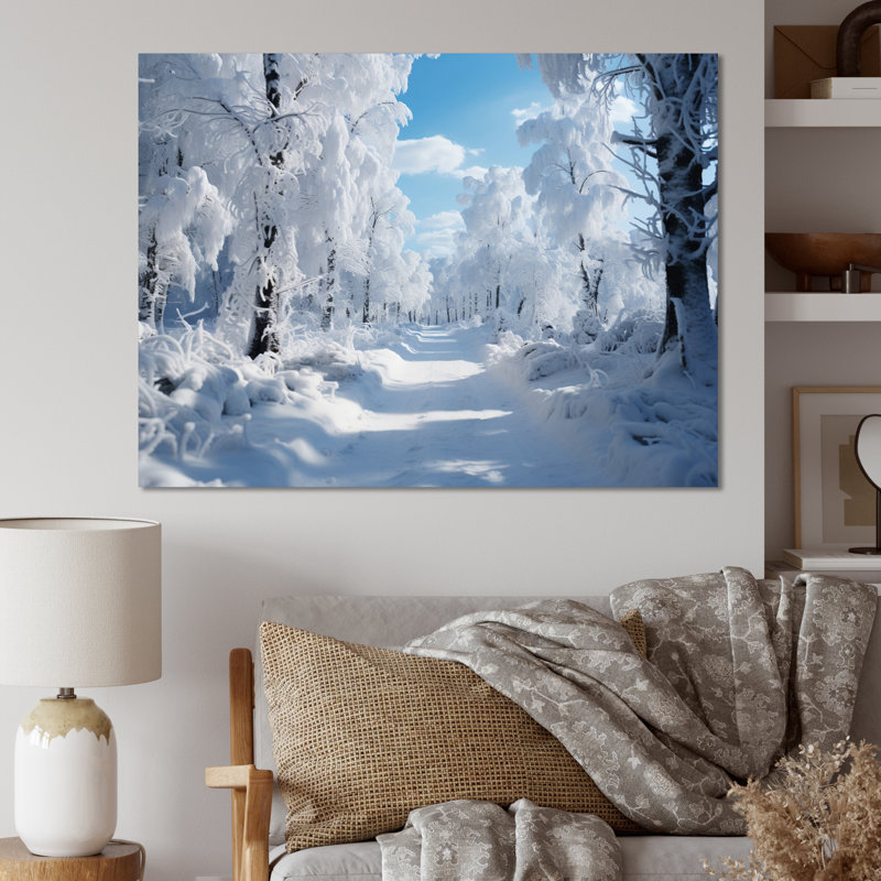 Winter Frosty Forest IV, reproduction d'art sur toile, Toile tendue, H 16 po x l 32 po x P 1 po