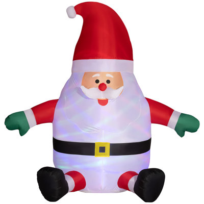 6' Inflatable Christmas Santa Claus w/ Rotating Magic Ball Light