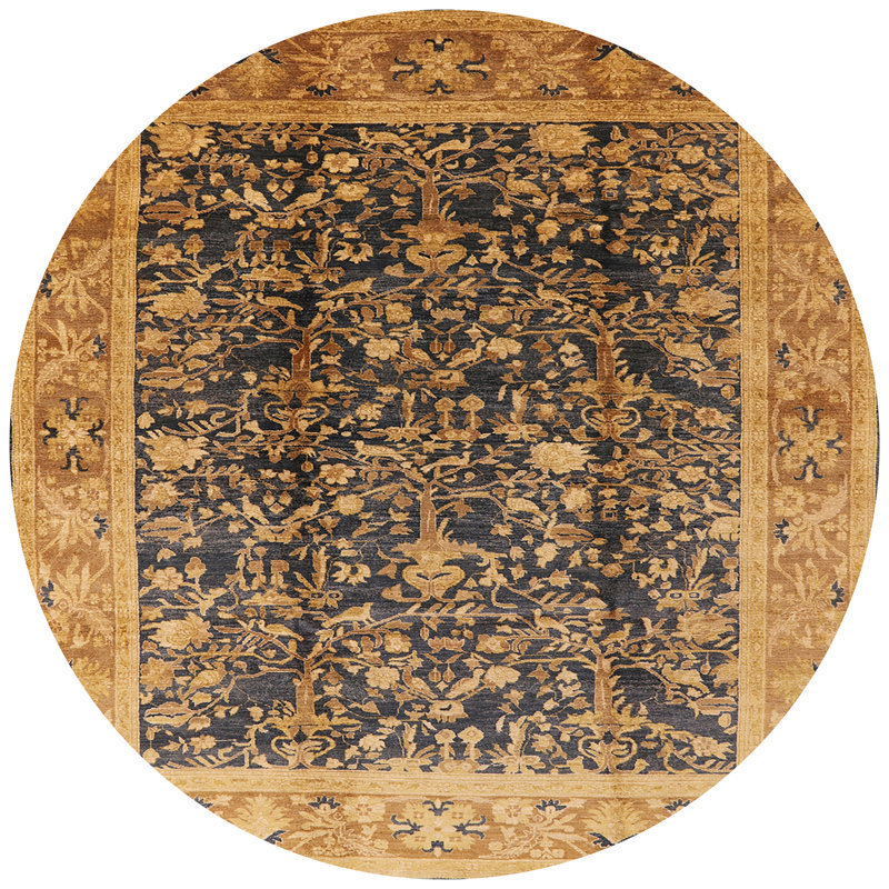 Epsilon Oriental Indoor Rug, Round 6'
