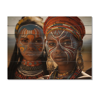 Tribus de Leinaar - Ndebele South - impression sans cadre sur bois