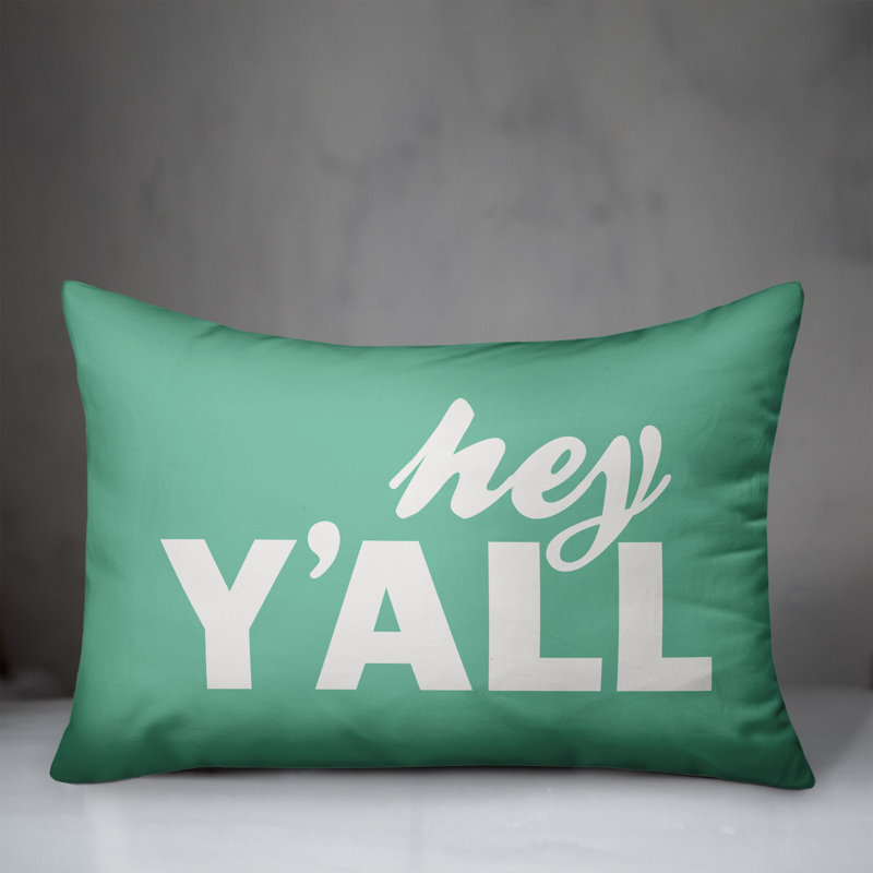 Housse et insert pour coussin rectangulaire Hey Y'all, Vert menthe