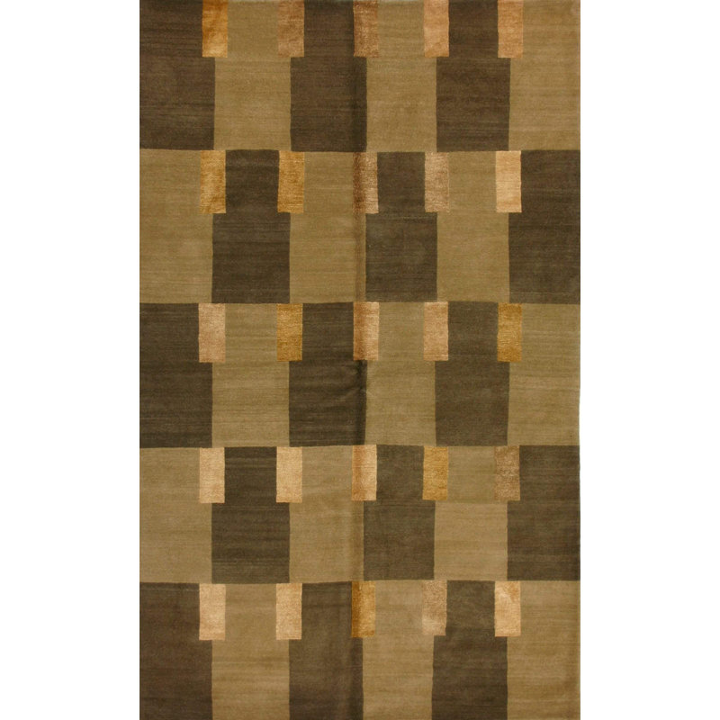 Geometric Area Rug in Beige/Gold