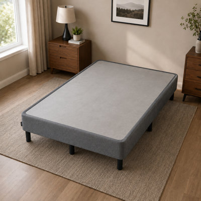 Base de lit plateforme en métal 14 po avec housse et pieds rembourrés, sommier robuste, aucun sommier requis
