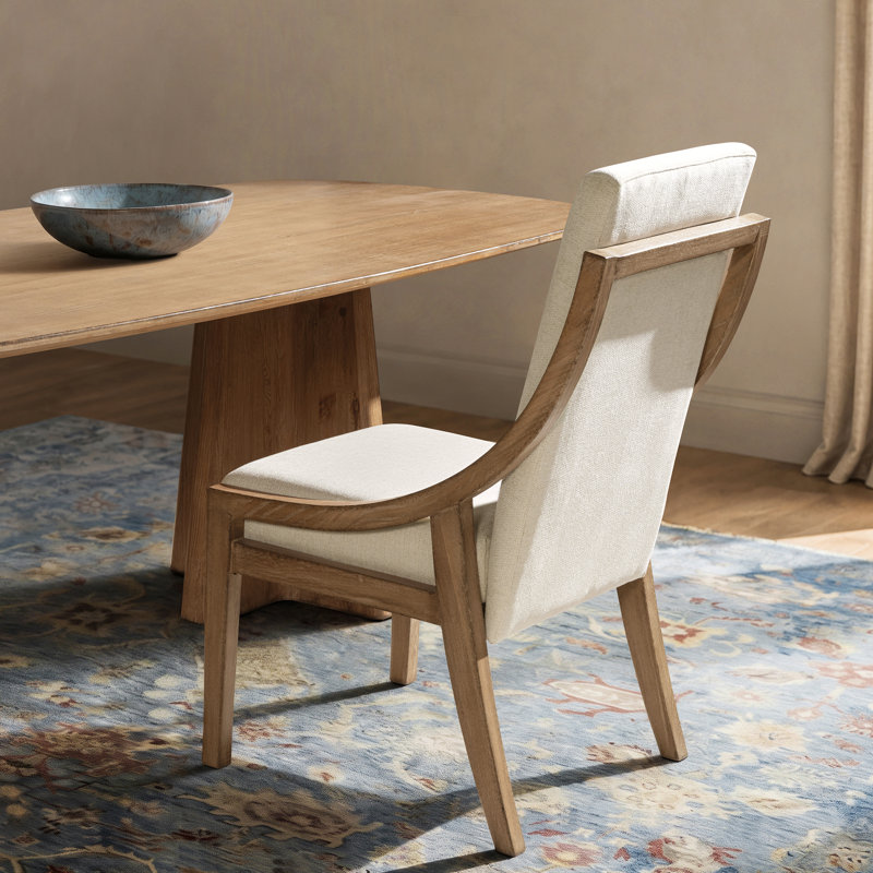 Lennox High-Back Upholstered Reclaimed Pine Dining Chair Set of 2