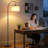 64" Arced/Arc Floor Lamp with Remote Control,Bulb Included-197122215