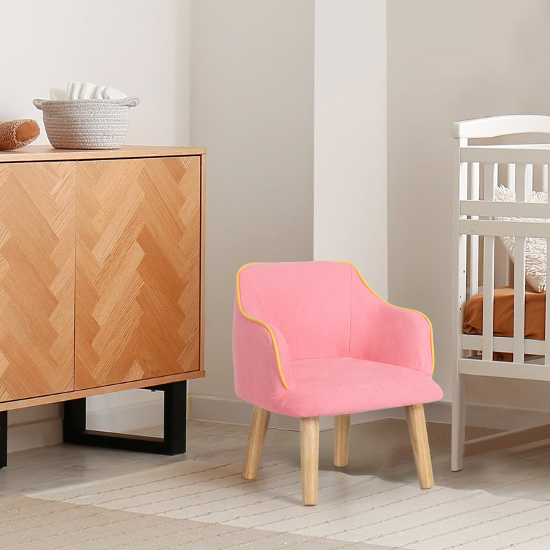 Chaise basse en bois avec dossier Home, Rose