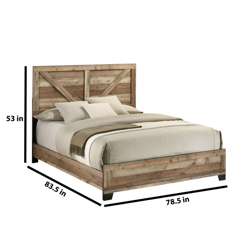 Farmhouse Panel Bed in Weathered Brown Pine, King