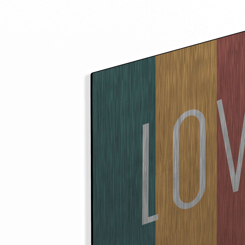 Latitude Rain® «Love Rainbow Retro» par Ann Kelle Designs, art mural en métal, H 12 po x l 12 po