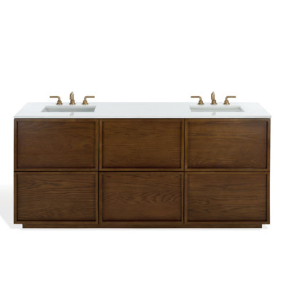 Hudson 72" Genuine Marble Double Bathroom Vanity