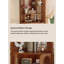 Vitrine de coin rétro en bois de style Mid-Century avec plateau arqué