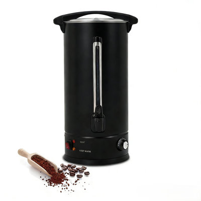 Urne à café commerciale isolée en acier inoxydable - Cafetière à double paroi 16L et distributeur d'eau chaude - Contrôle automatique de la température - Parfait pour les fêtes, les buffets, la restauration - 110 tasses - Noir - 16L