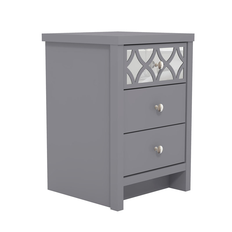 Manufactured Wood Bedside Table, Grey