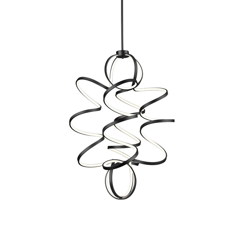Luminaire suspendu géométrique à DEL Synergy, H 41,375 po x l 31,5 po x P 31,5 po, Noir