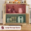 Armoire de cuisine à 3 niveaux avec station de charge et rangement, armoire à café avec support à micro-ondes Farmhouse-1627366468