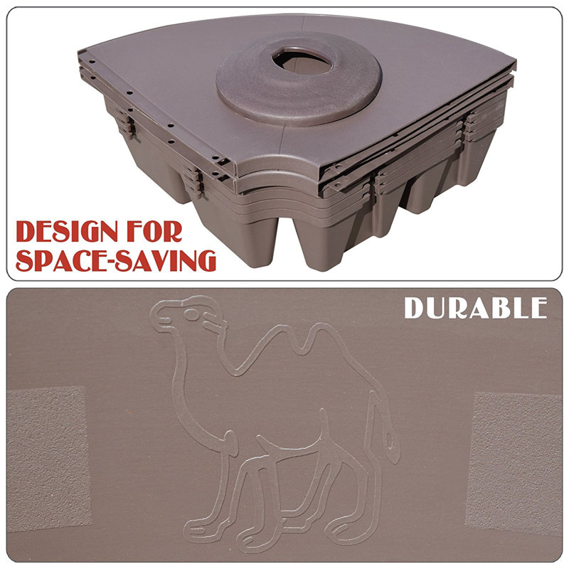 Socle de parasol à base sur pied en plastique de poids de plancher parasol Selma