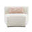 Beige Boucle Sectional Sofa 3 Pillows